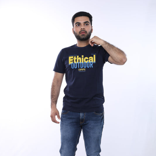 Ethical Navy Round Neck T-Shirt