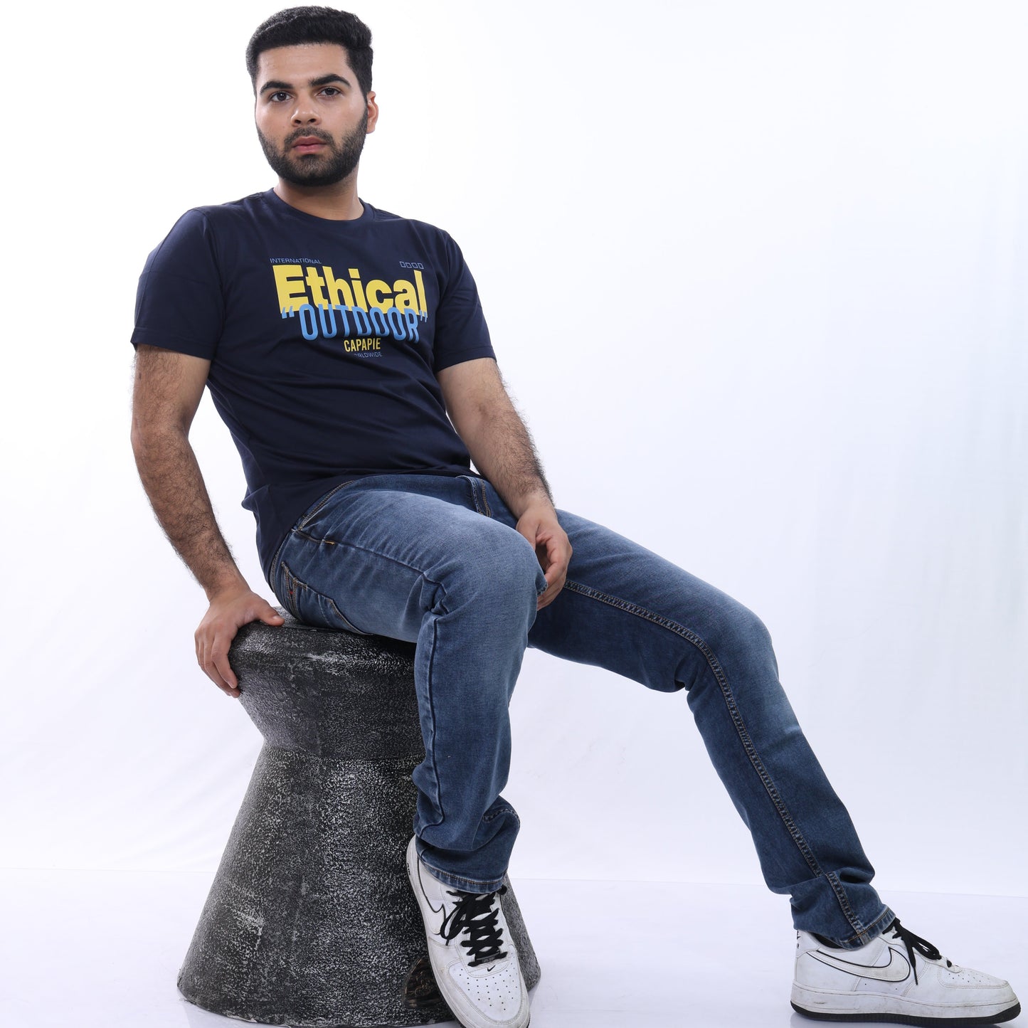 Ethical Navy Round Neck T-Shirt