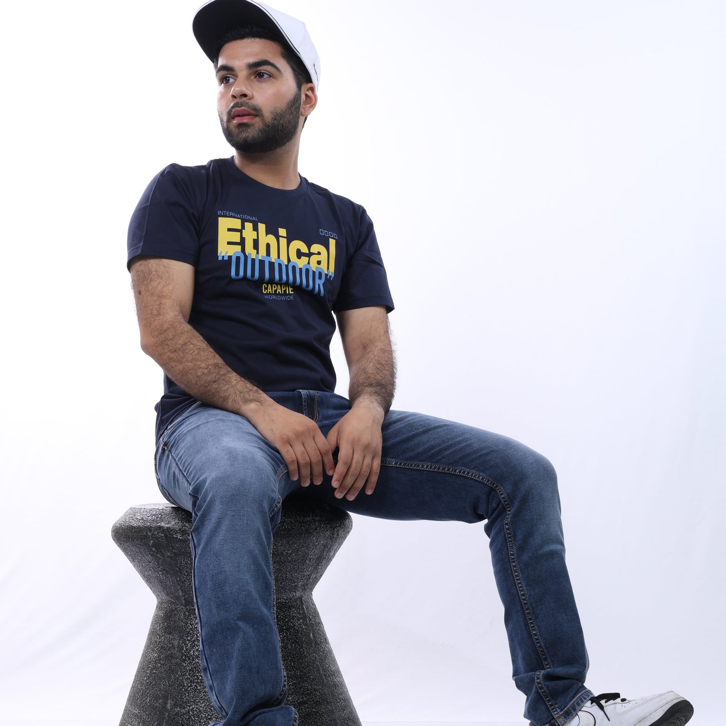 Ethical Navy Round Neck T-Shirt